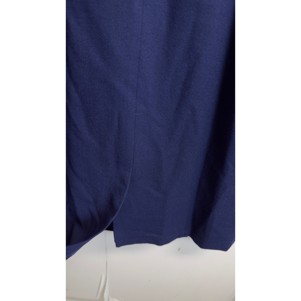 Vintage Talbots Navy Blue Wool Coat Dress Gold Buttons Size 12 Long Sleeve Midi - Picture 12 of 13